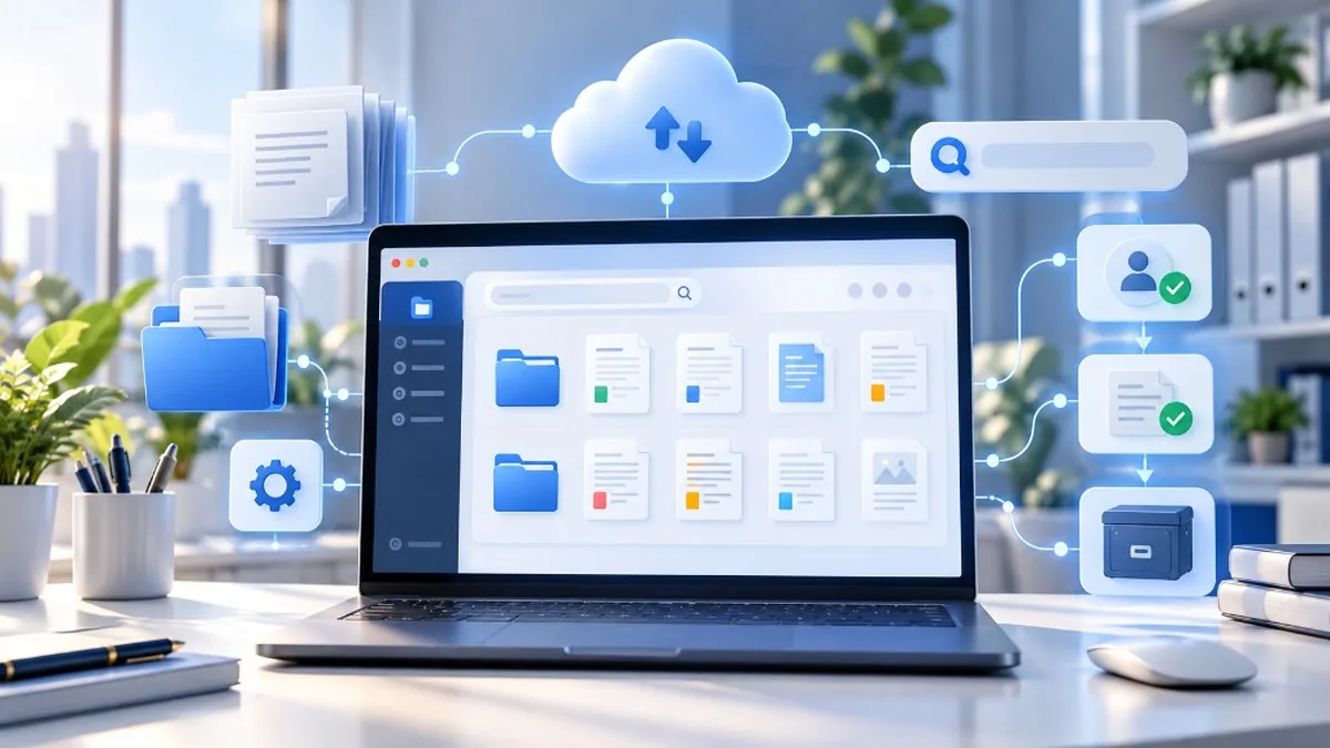 Ilustrație pentru articolul „Document Management System: cum transformă un DMS modul în care companiile gestionează documentele și procesele interne”