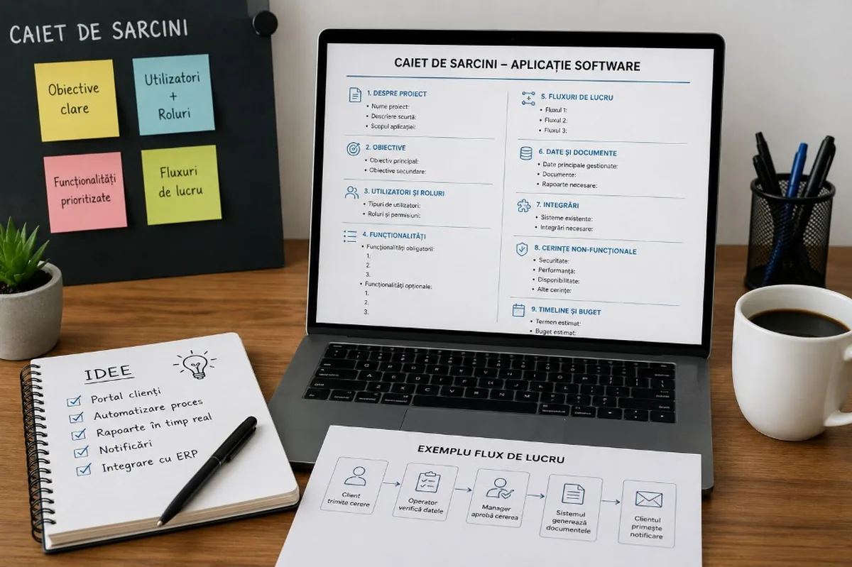 Cum să scrii un caiet de sarcini bun pentru o aplicație software — template inclus
